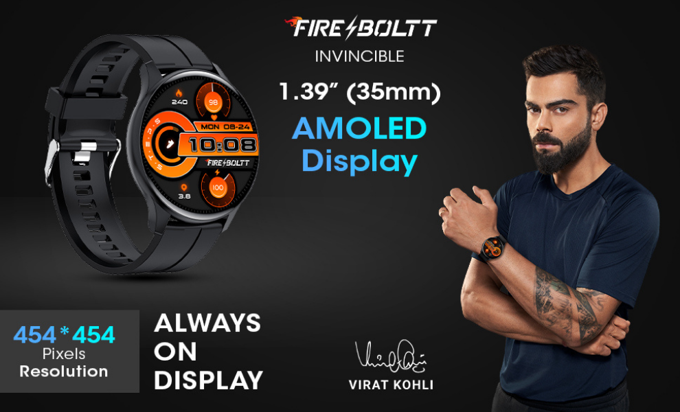 Fire-Boltt INVINCIBLE 1.39 AMOLED Display 100 Inbuilt Watch Faces Bluetooth Calling Smart Watch, Brown S